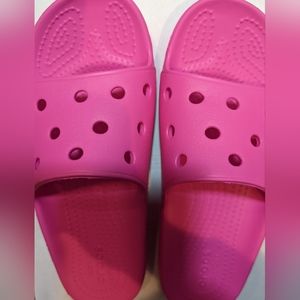 Pink Crocs slides junior size 3